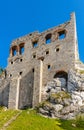 Defense walls of medieval Ogrodzieniec Castle in Podzamcze village in Silesia region of Poland Royalty Free Stock Photo