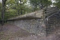 Defensive Breastwork at Reconstructed Revolutionary War encampment Fort Lee NJ Royalty Free Stock Photo