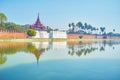 The defensive constructions of Royal Palace in Mandalay, Myanmar