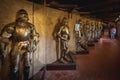 Defensive corridor interior in the Golden Lane at Prague Castle - Prague, Czech Republic