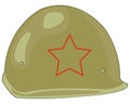 Defensive helmet of the soviet soldier on white background is insulated