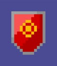 Shield with Emblem, Icon Pixel Style Defensive