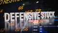 The Defensive stocks word for business concept 3d rendering