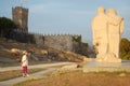 The defensive tower of the Monterreal Fortress, in Baiona, Vigo, Pontevedra, Galicia