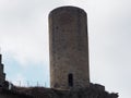 Romanic style defensive tower on a rock, baronia de san oisme, lerida, spain, europe