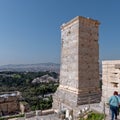 A defensive tower at the propylaea entrance to Acropolis, Athens, Greece.