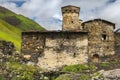 Defensive towers and stone houses in village Ushguli, Upper Svaneti, Georgia