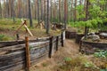 Defensive trench in forest