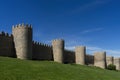 Defensive wall of the old medieval city of Avila, Spain Royalty Free Stock Photo