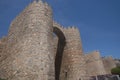Defensive wall of the old medieval city of Avila, Spain Royalty Free Stock Photo