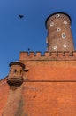 Defensive wall and Sandomierska Tower- Wawel Royal Castle- Cracow-Poland Royalty Free Stock Photo