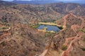 Defensive wall and water reservoir of Jaigarh Fort on Aravalli H Royalty Free Stock Photo