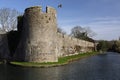 Defensive walls - Bishops Palace - Wells - England Royalty Free Stock Photo