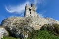 Defensive walls and a medieval tower faÃÂ§ade, Bobolice Polska