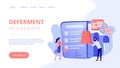 Deferment of payment concept landing page