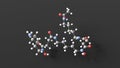 deferoxamine molecular structure, antidotes, ball and stick 3d model, structural chemical formula with colored atoms