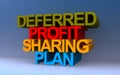 deferred profit sharing plan on blue Royalty Free Stock Photo