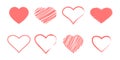 Defferent design hearts sign icon set Royalty Free Stock Photo