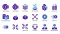 DeFi and Blockchain Financial Technology Icons Set Royalty Free Stock Photo