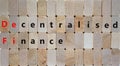 DeFi, Decentralised finance symbol. Concept words `DeFi, Decentralised finance` on wooden blocks. Beautiful wooden background, Royalty Free Stock Photo