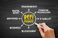 DeFi Decentralized Finance - blockchain-based form of finance that does not rely on central financial intermediaries, technology Royalty Free Stock Photo
