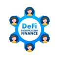 DeFi - Decentralized Finance. Financial technology, blockchain. Digital wallet. Vector stock illustration. Royalty Free Stock Photo
