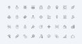 Defi, decentralized finance, fintech security and crypto mining, P2P line icon set