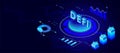 Defi decentralized finance technology isometric vector