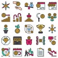 DeFi filled icon set, vector illustration Royalty Free Stock Photo