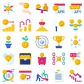 DeFi flat icon set, vector illustration Royalty Free Stock Photo