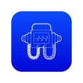 Defibrillator icon blue vector