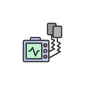 Defibrillator machine filled outline icon