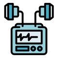 Defibrillator machine icon vector flat