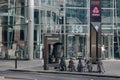 Defibrillator at phone box on Bishopsgate near Liverpool Street station, London, UK Royalty Free Stock Photo