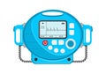 Defibrillator vector icon. Portable device used in medicine for electro-pulse therapy