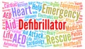 Defibrillator word cloud illustration