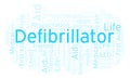 Defibrillator word cloud, made with text only.