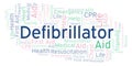 Defibrillator word cloud, made with text only.