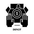 deficit icon, black vector sign with editable strokes, concept illustration Royalty Free Stock Photo