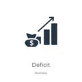 Deficit icon vector. Trendy flat deficit icon from business collection isolated on white background. Vector illustration can be