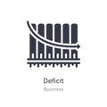 deficit outline icon. isolated line vector illustration from business collection. editable thin stroke deficit icon on white