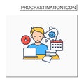 Defier procrastinator color icon