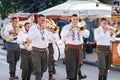 Defile of participants of Dragacevo Trumpet Festival Guca Royalty Free Stock Photo