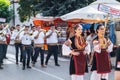 Defile of participants of Dragacevo Trumpet Festival Guca Royalty Free Stock Photo