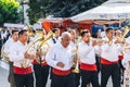 Defile of participants of Dragacevo Trumpet Festival Guca Royalty Free Stock Photo