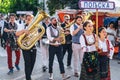 Defile of participants of Dragacevo Trumpet Festival Guca Royalty Free Stock Photo