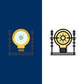 Define, Energy, Engineering, Generation, Power  Icons. Flat and Line Filled Icon Set Vector Blue Background Royalty Free Stock Photo