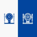 Define, Energy, Engineering, Generation, Power Line and Glyph Solid icon Blue banner Line and Glyph Solid icon Blue banner