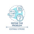 Define the problem blue concept icon