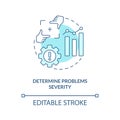 Define problems severity turquoise concept icon